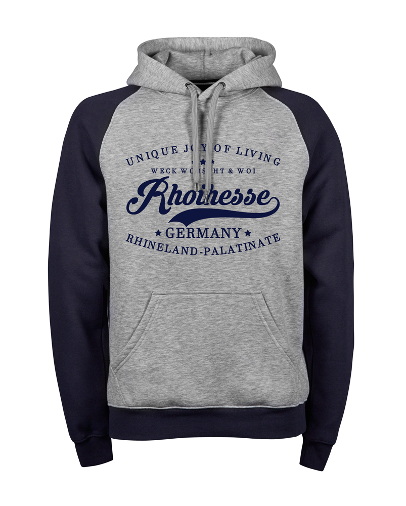 "Weck, Worscht & Woi! Rhoihesse" (Premium Two-Tone Hoody) M1-RHL 11218