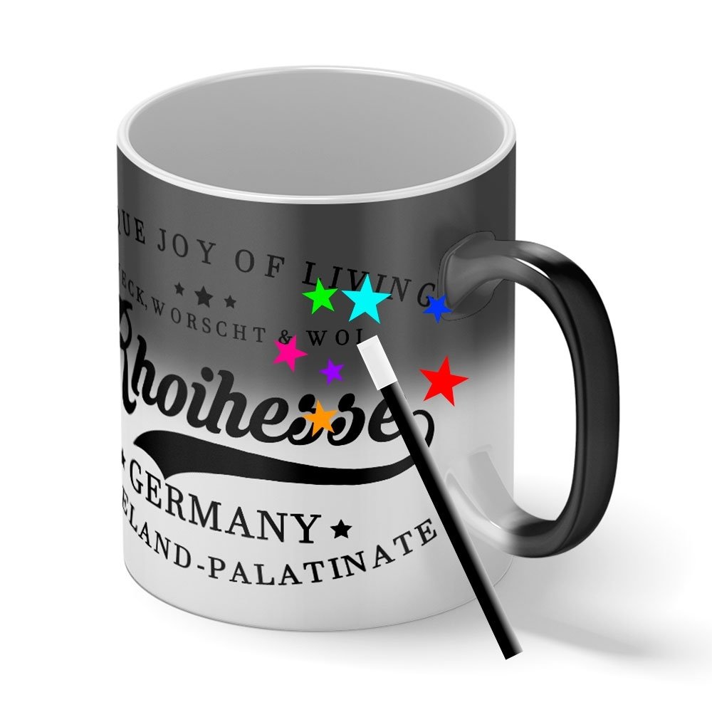 Magische Tasse "Weck, Worscht & Woi - Rhoihesse!" 11221