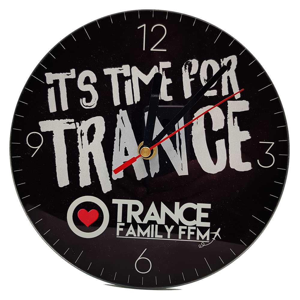 Trancefamily FFM Wanduhr aus Glas 11235
