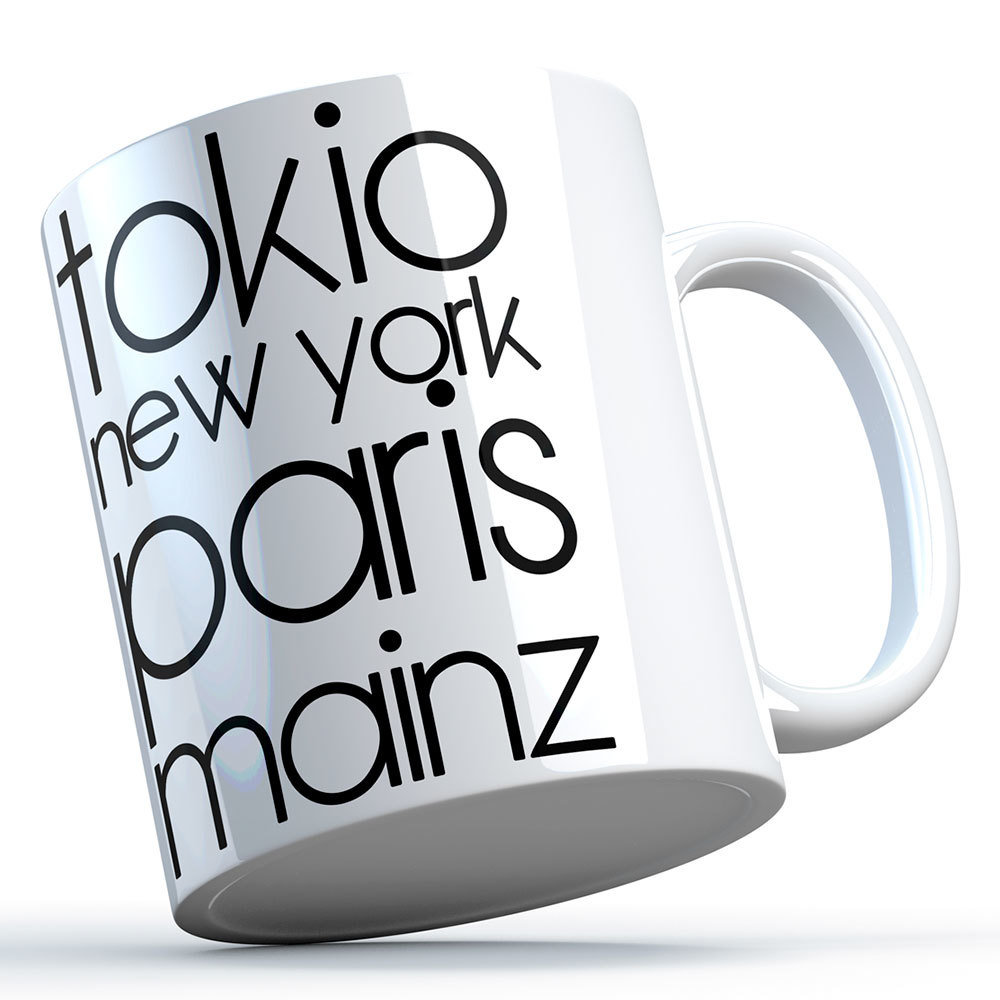 "Tokio, New York, Paris, Mainz" Keramiktasse 11263
