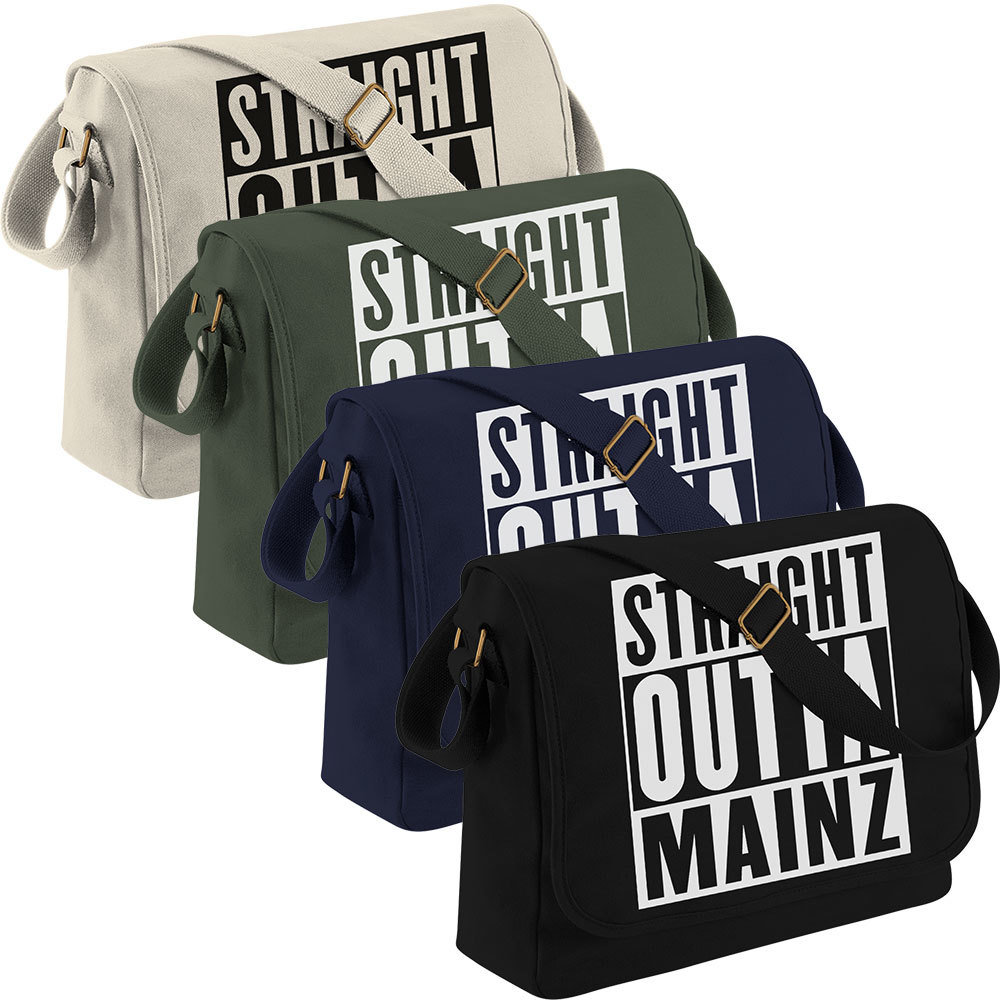 "Straight outta Mainz" Canvas Messenger Bag 11265