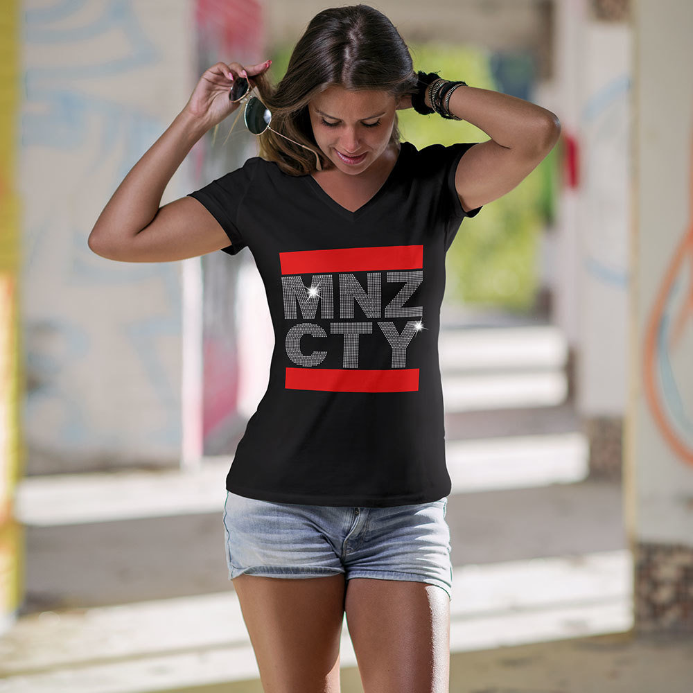 T-Shirt "MNZ CTY" Strass-Edition (Damen)