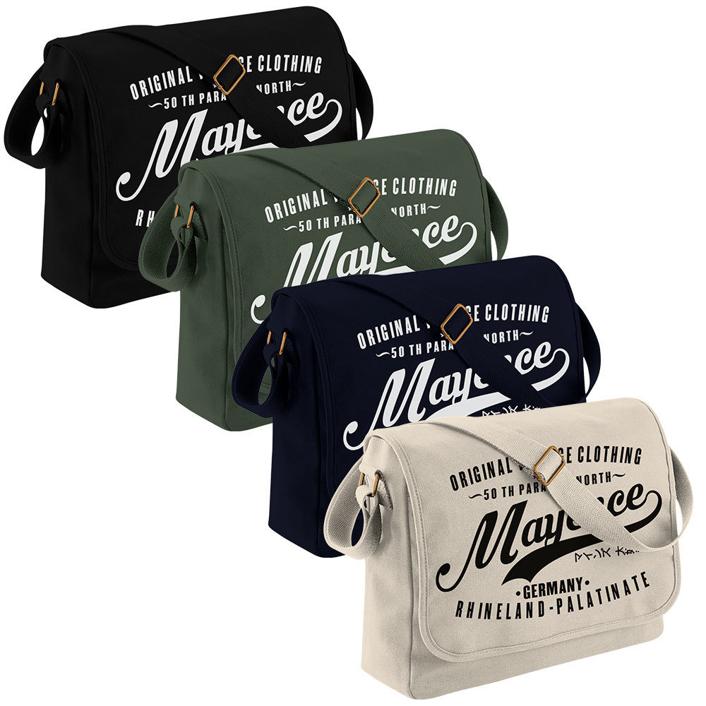 "50 th parallel North - Mayence" Canvas Messenger Tasche für alle Mainzer 11287