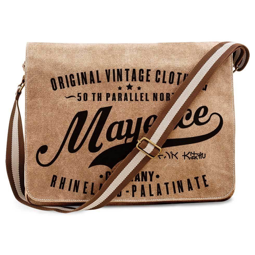 "50 th parallel North - Mayence" Premium Vintage Messengertasche für alle Mainzer 85754