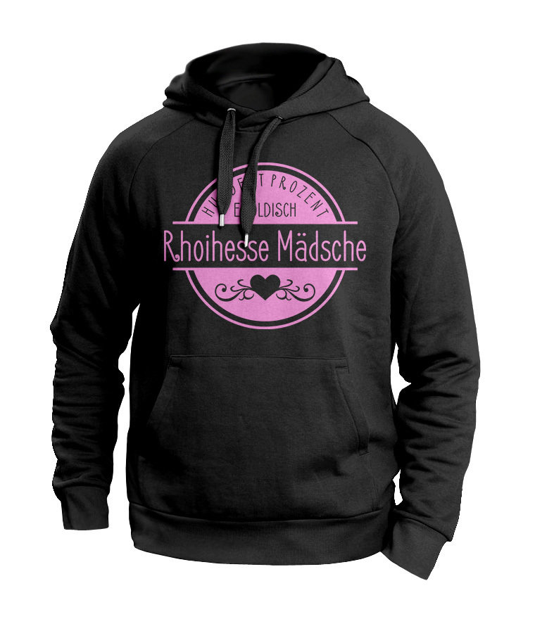 Hoody "Hundert Prozent e goldisch "Rhoihesse Mädsche" (Damen) M1-RHL 43246