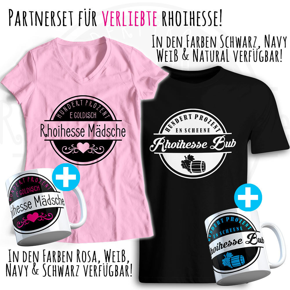 T-Shirt/Tasse Partnerset "Rhoihesse Mädsche / Rhoihesse Bub" M1-RHL 90512