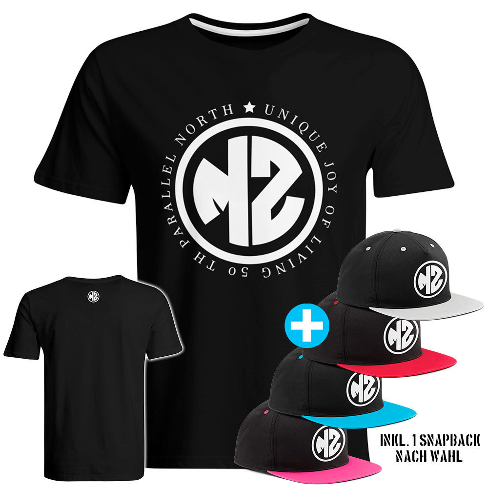 T-Shirt "MZ - Unique joy of living" inkl. Contrast Snapback (Herren) 91873