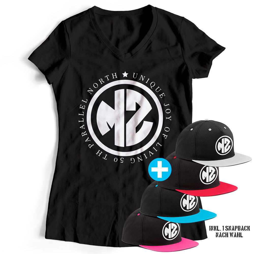 T-Shirt "MZ - Unique joy of living" inkl. Contrast Snapback (Damen) 11902