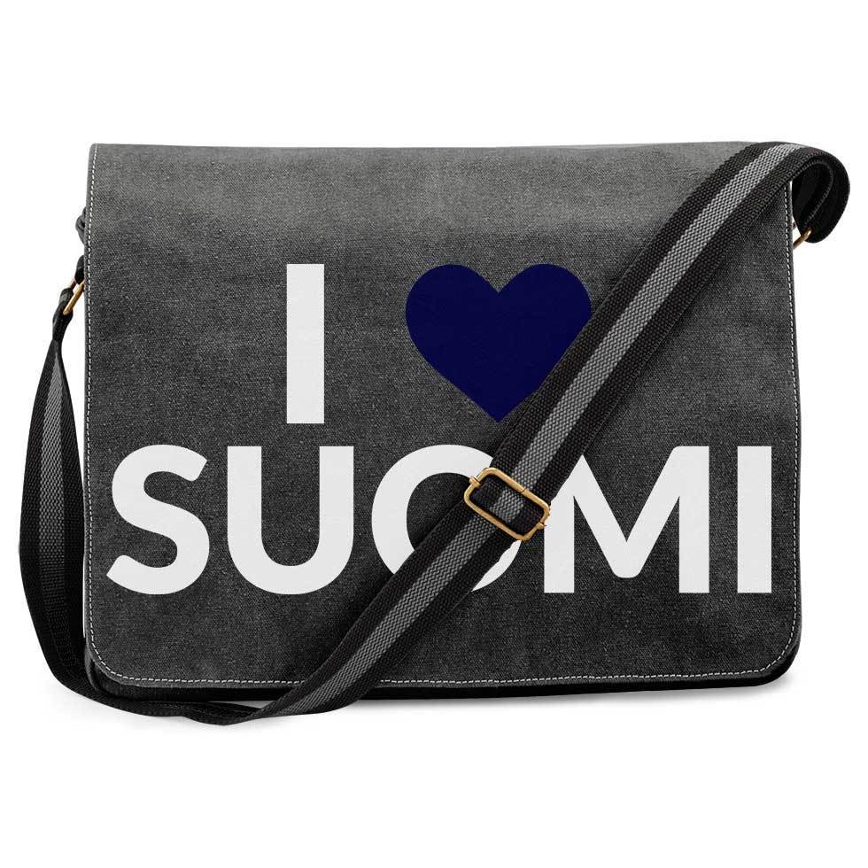 "I love Suomi" Premium Messengertasche im Vintagelook M1-FT 09112