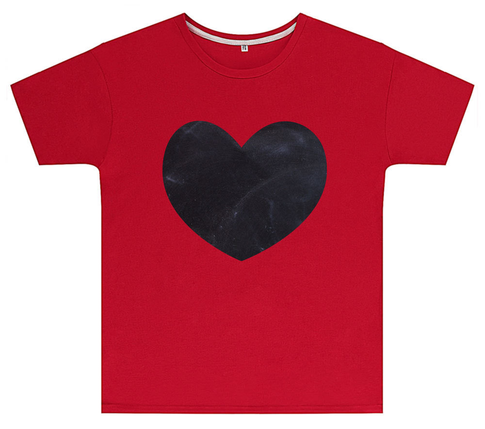 Kreideshirt mit Herz-Motiv inkl. 12er-Pack Kreide 91939