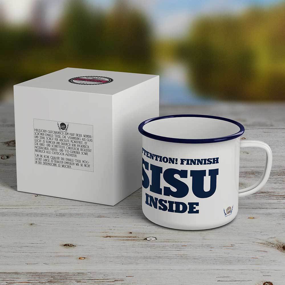 "Attention! Finnish SISU inside" Emaille-Tasse M1-FT 81003
