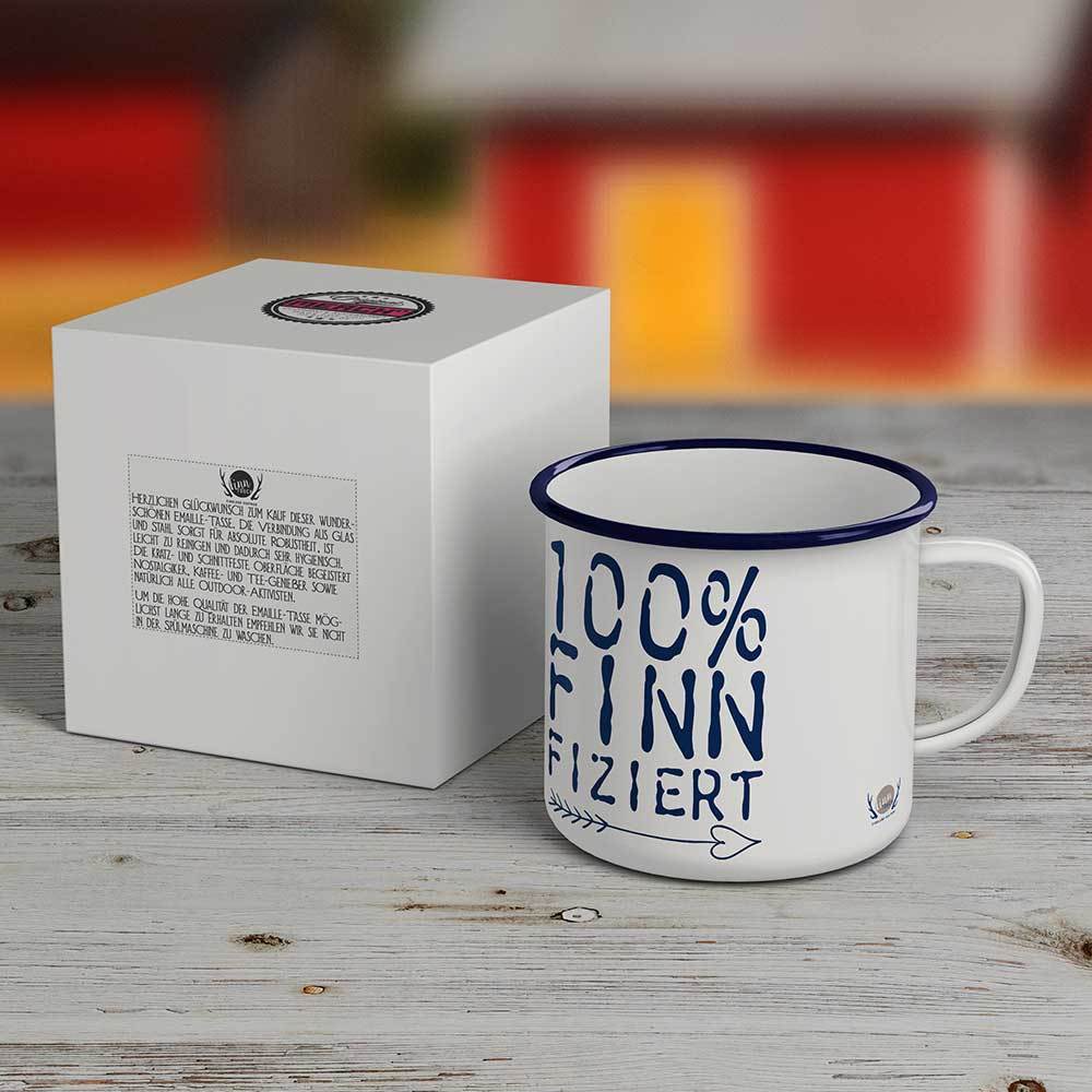 "100% finnfiziert" Emaille-Tasse M1-FT 88132