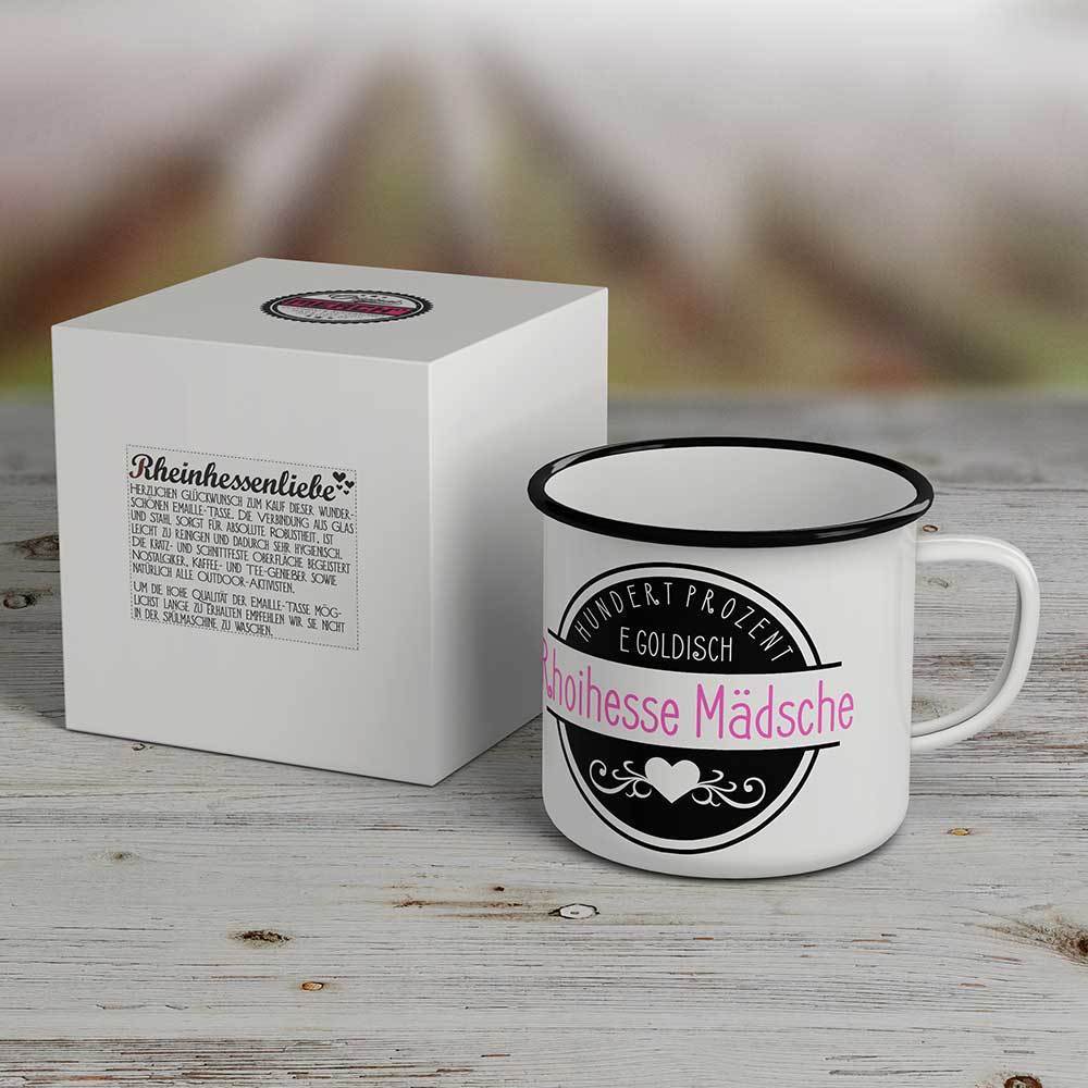 "Rhoihesse Mädsche" Emaille-Tasse M1-RHL 27791