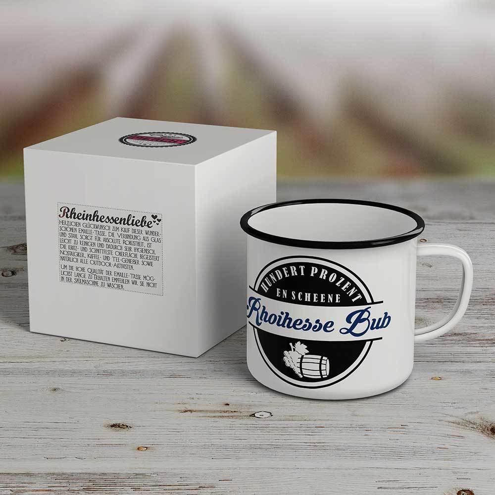 "Rhoihesse Bub" Emaille-Tasse M1-RHL 13330