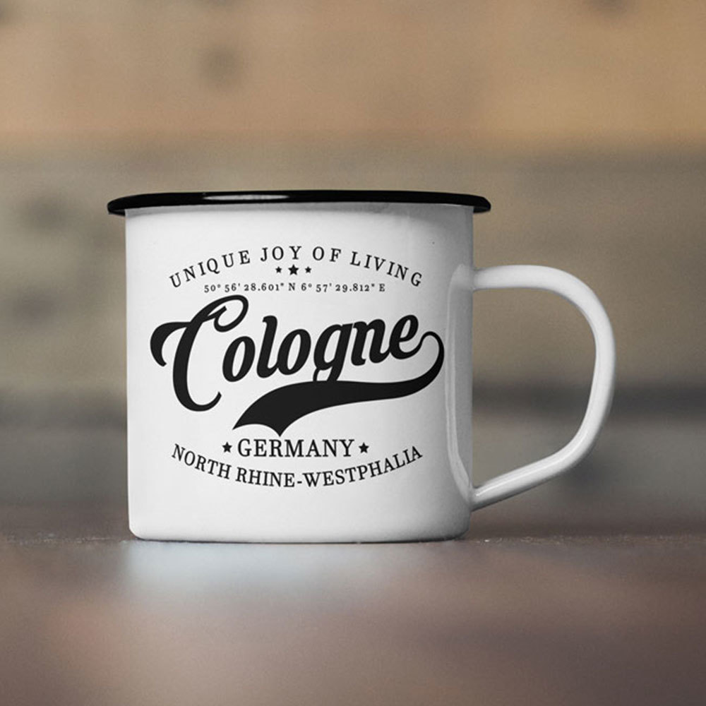 "Cologne" Emaille-Tasse