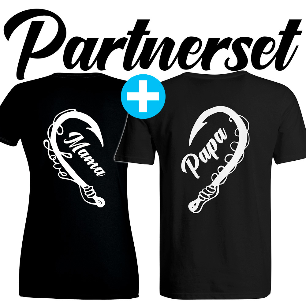 "Anglerin & Angler / Mama & Papa" T-Shirt Partnerset M1-AA 47377