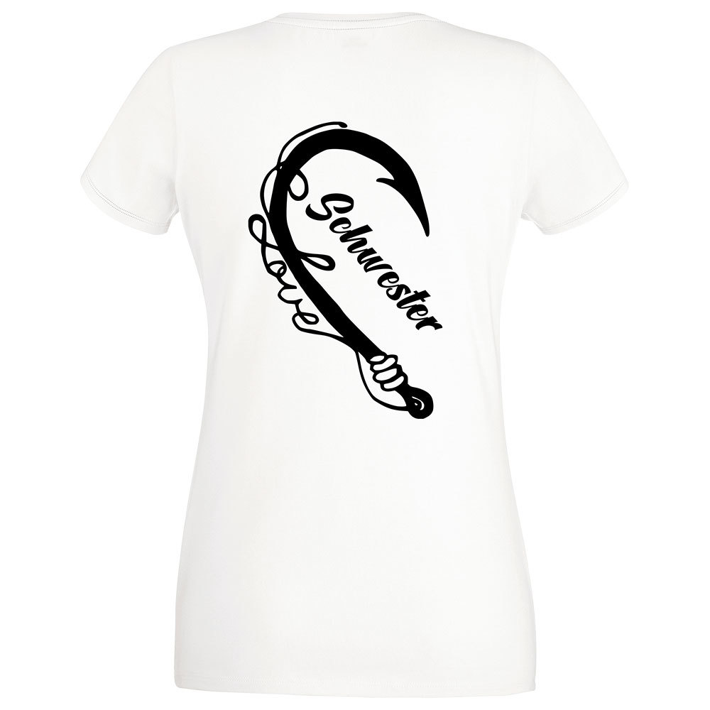 "Anglerin & Angler / Schwester & Bruder" T-Shirt Partnerset (Kindergröße 90 bis XXXL)