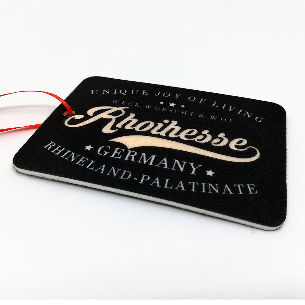 "Weck, Worscht & Woi! Rhoihesse" Car Air Freshener M1-RHL 93221