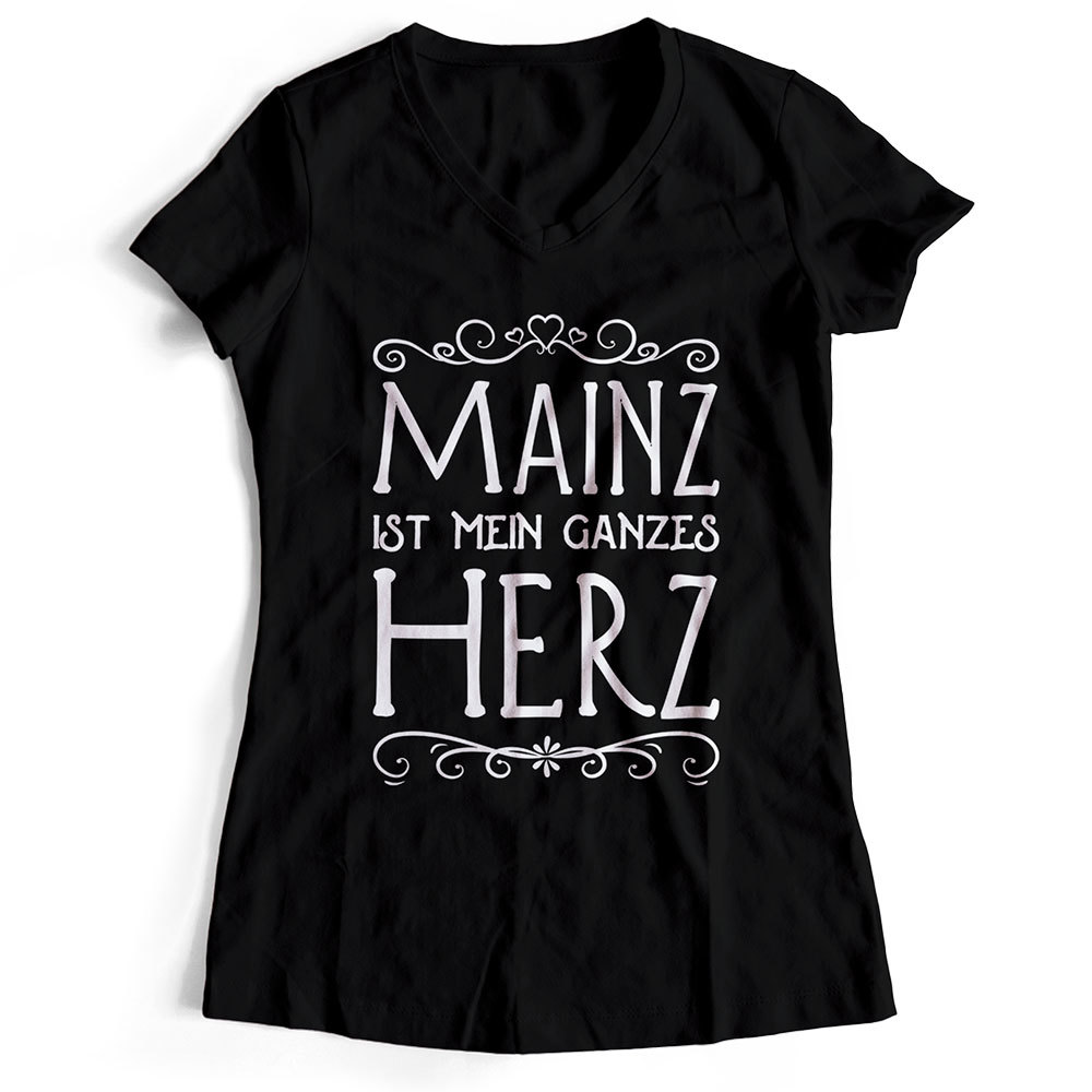 Mainz T-Shirt "Mainz ist mein ganzes Herz" (Damen) M1-RHL 20011