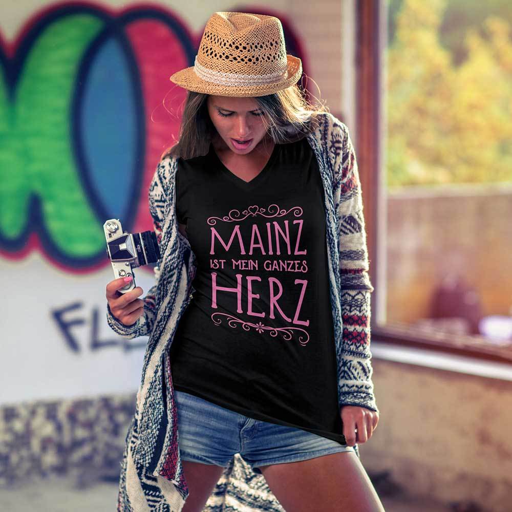 Mainz T-Shirt "Mainz ist mein ganzes Herz" (Damen)