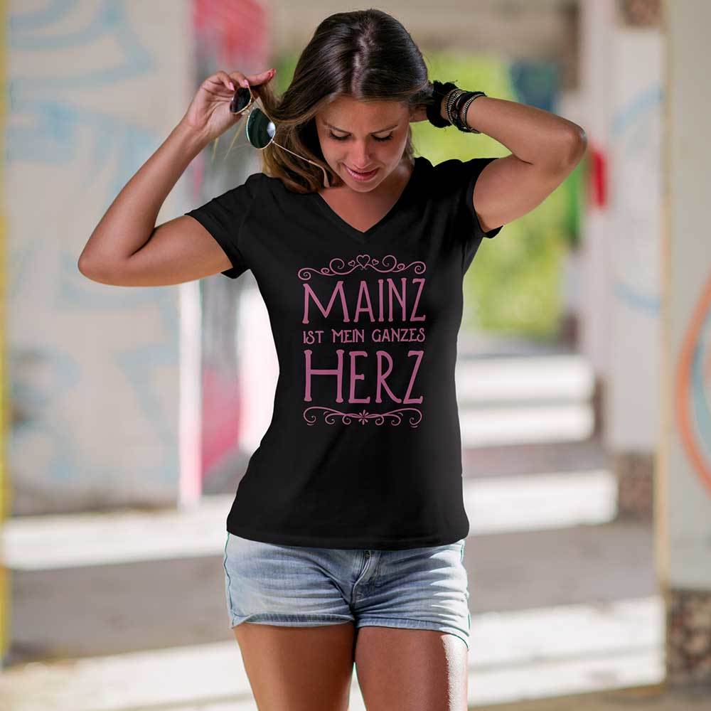 Mainz T-Shirt "Mainz ist mein ganzes Herz" (Damen)