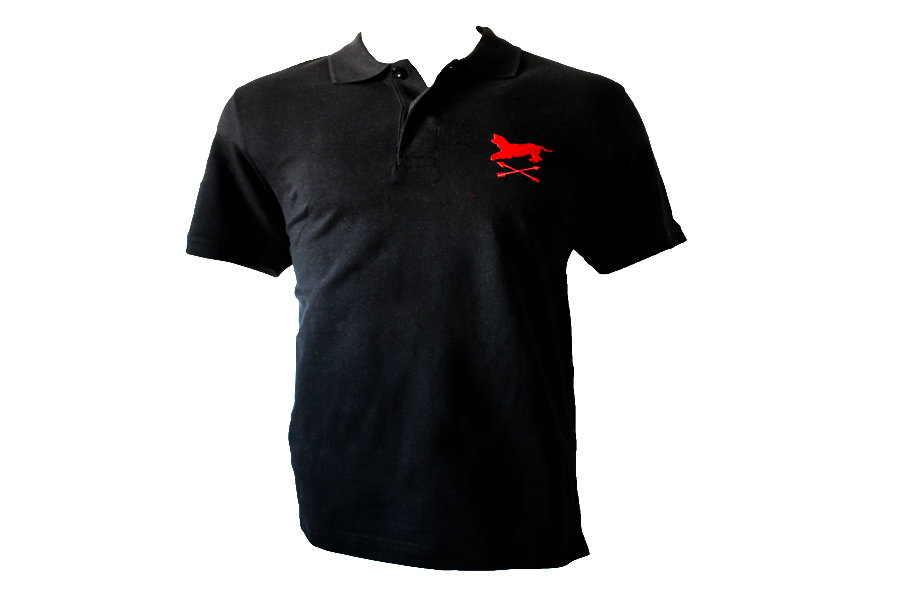 Polo negro bordado Alano&Flechas 00014