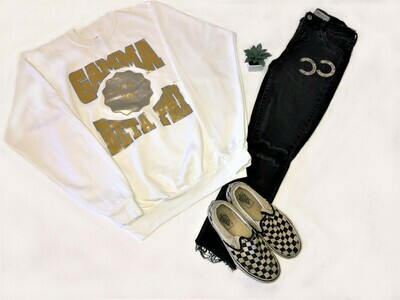 Gamma Beta Phi Unisex White Sweatshirt Gamma Beta Phi Unisex White Sweatshirt