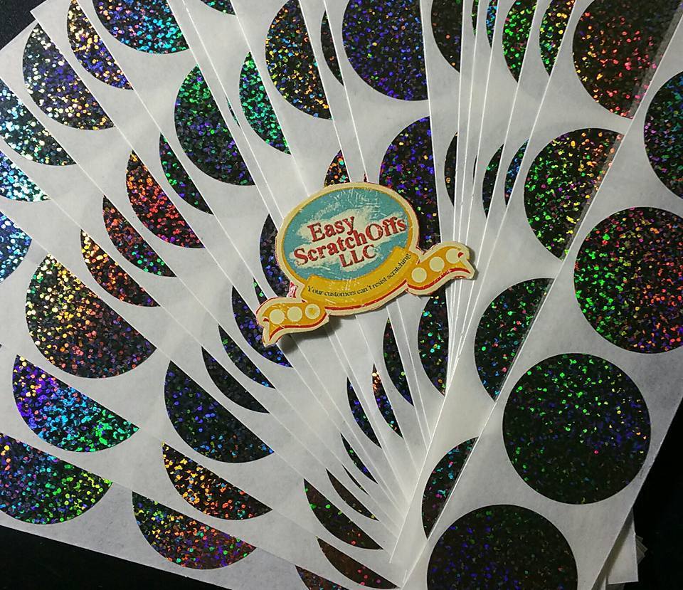 Hologram glitter scratch off stickers, set of 100 00002