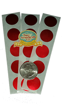 Red small scratch off stickers